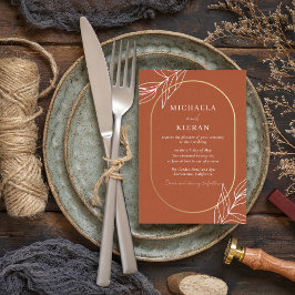 Boho Burnt Rust Modern Wedding Kaart