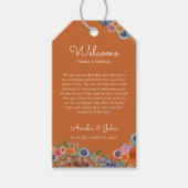 Boho Burnt Sinaasappel Bruiloft Welkom Gift Bag Ba Cadeaulabel (Voorkant)