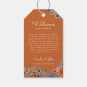 Boho Burnt Sinaasappel Bruiloft Welkom Gift Bag Ba Cadeaulabel (Achterkant)