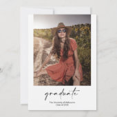 Boho Burnt Sinaasappel Floral Graduation Party Kaart (Achterkant)