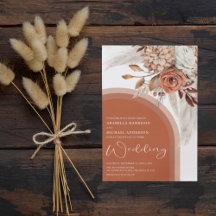 Boho Burnt Sinaasappel Floral & Pampas Grass Weddi