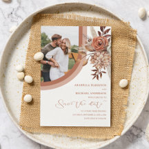 Boho Burnt Sinaasappel Floral & Pampas Grass Weddi