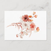 Boho Burnt Sinaasappel Herfst Bloemen Wit Details Informatiekaartje (Achterkant)
