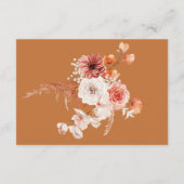 Boho Burnt Sinaasappel Herfst Bloemenroest Details Informatiekaartje (Achterkant)