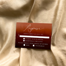 Boho Burnt Sinaasappel Ombre Maaltijdoptie RSVP-ka RSVP Kaartje