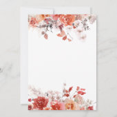 Boho Burnt Sinaasappel Rust Red Floral Pampas Wedd Kaart (Achterkant)