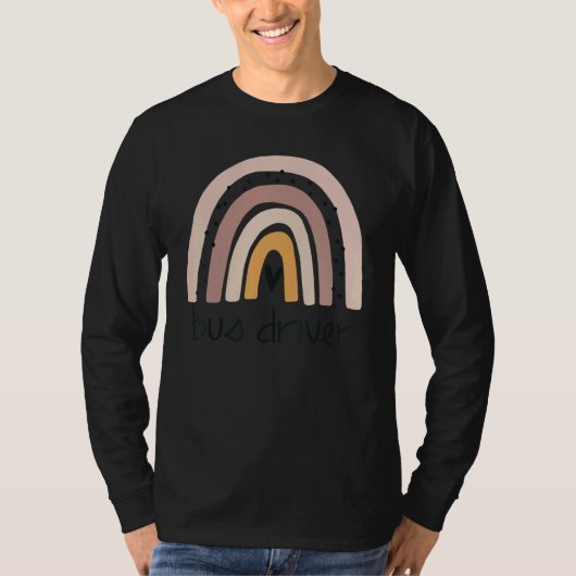 Boho Bus Driver Rainbow Cute Teacher Appreciation  T-shirt (Voorkant)