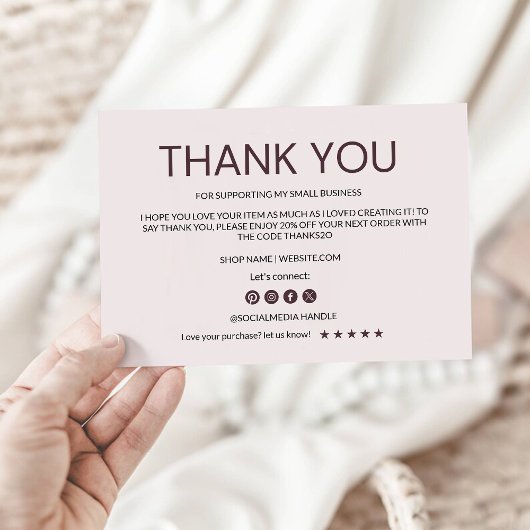 Boho Business bedankpas Bedankkaart