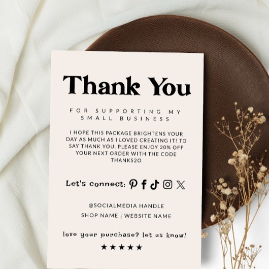 Boho Business bedankpas Bedankkaart