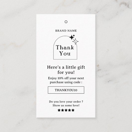 Boho Business Bedankt Hang Label (Voorkant)