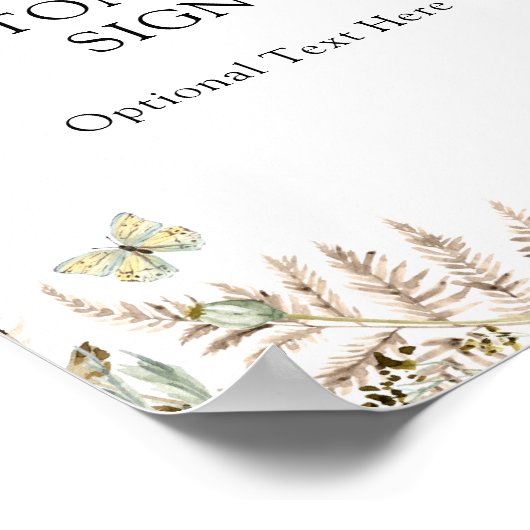 Boho Butterflies Aangepast tekstopteken Poster (Hoek)