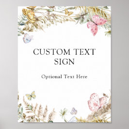 Boho Butterflies Aangepast tekstopteken Poster