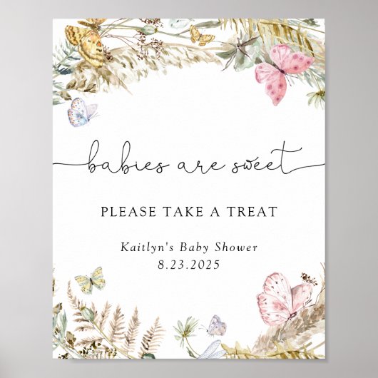 Boho Butterflies Baby's zijn lief Neem een Trein Poster (Voorkant)