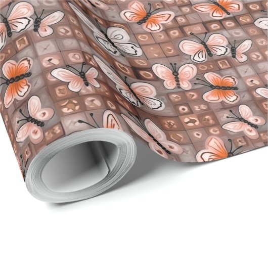 Boho Butterflies Boho Style Pattern Cadeaupapier (Rol Hoek)
