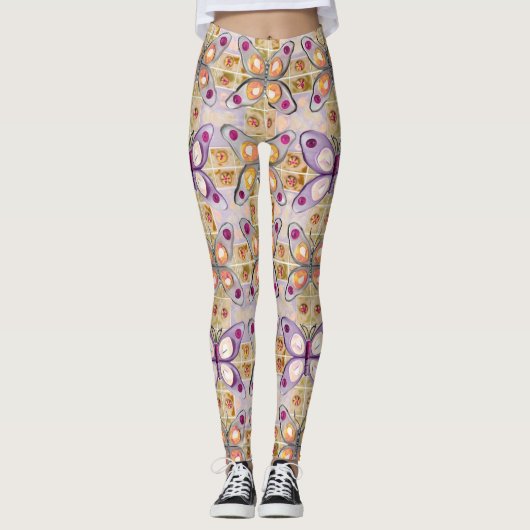 Boho Butterflies Boho Style Pattern Leggings (Voorkant)