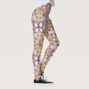 Boho Butterflies Boho Style Pattern Leggings
