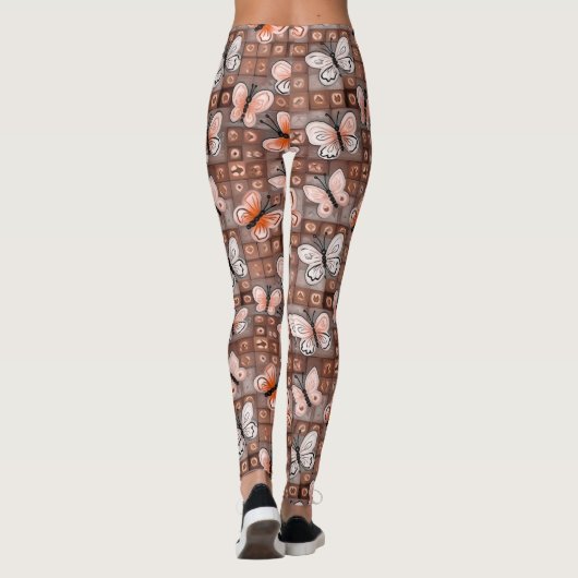 Boho Butterflies Boho Style Pattern Leggings (Achterkant)