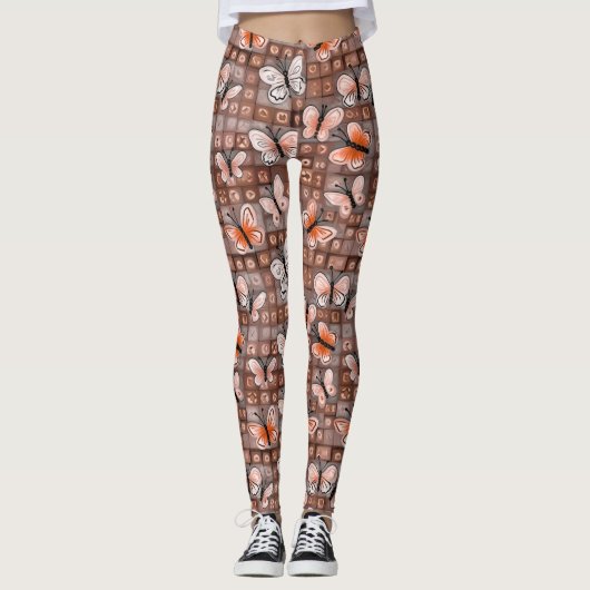 Boho Butterflies Boho Style Pattern Leggings (Voorkant)