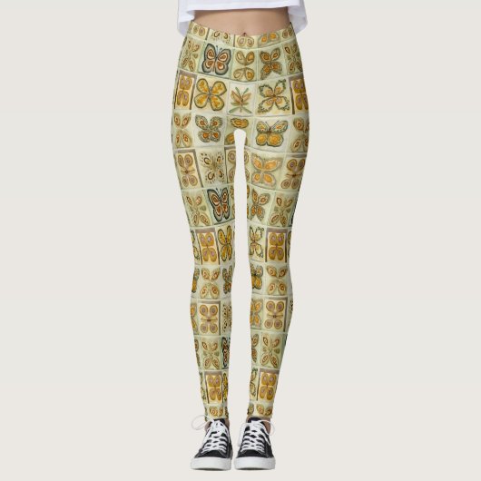 Boho Butterflies Boho Style Pattern Leggings (Voorkant)
