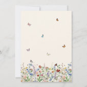 Boho Butterflies en Wildbloemen Baby shower Kaart (Achterkant)