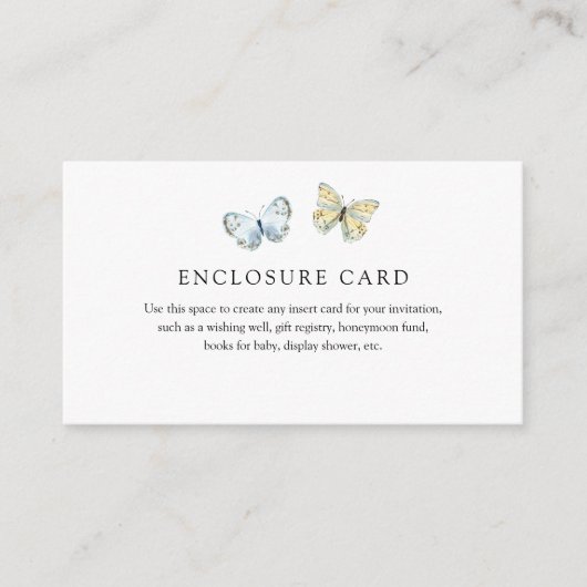 Boho Butterflies Enclosure Card Informatiekaartje (Voorkant)