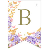 Boho Butterflies Hydrangeas Rustic Vrijgezellenfee Vlaggetjes (Tweede vlag)