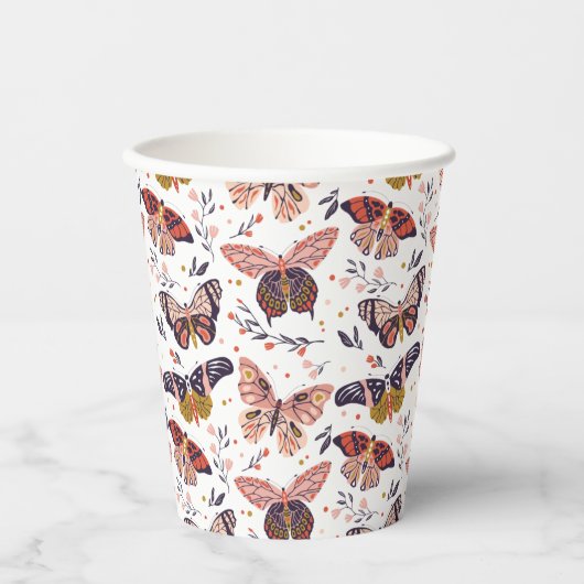 Boho Butterflies Papieren Bekers (Voorkant)