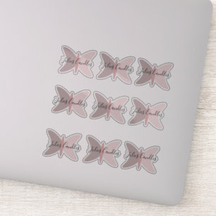 Boho Butterflies Pink Earthy Tones Business Sticker
