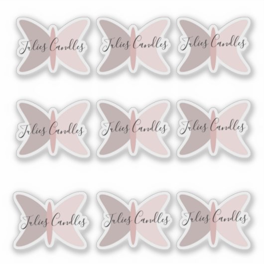 Boho Butterflies Pink Earthy Tones Business Sticker (Voorkant)
