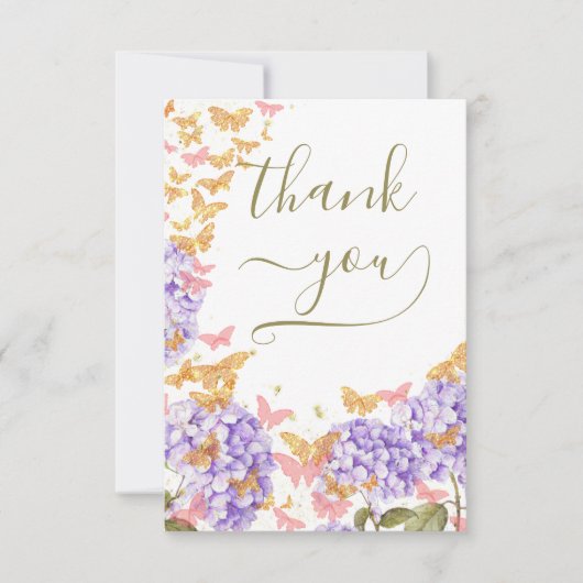 Boho Butterflies Rustic Vrijgezellenfeest Hartelij Bedankkaart (Voorkant)