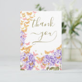 Boho Butterflies Rustic Vrijgezellenfeest Hartelij Bedankkaart (Staand voorkant)