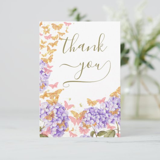 Boho Butterflies Rustic Vrijgezellenfeest Hartelij Bedankkaart (Staand voorkant)