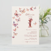 Boho Butterfly 1e verjaardag  Kaart (Staand voorkant)