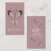 Boho Butterfly Artist Handmade Art Designer Blush Visitekaartje (Voorkant / Achterkant)