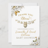Boho Butterfly Baby in Bloom Baby Shower Bedankkaart (Voorkant)