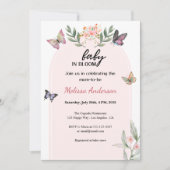 Boho Butterfly Baby in Bloom Baby shower Kaart (Voorkant)