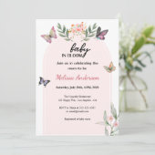 Boho Butterfly Baby in Bloom Baby shower Kaart (Staand voorkant)