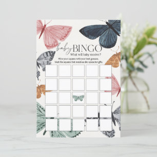 Boho Butterfly Baby shower Baby Bingogame Kaart
