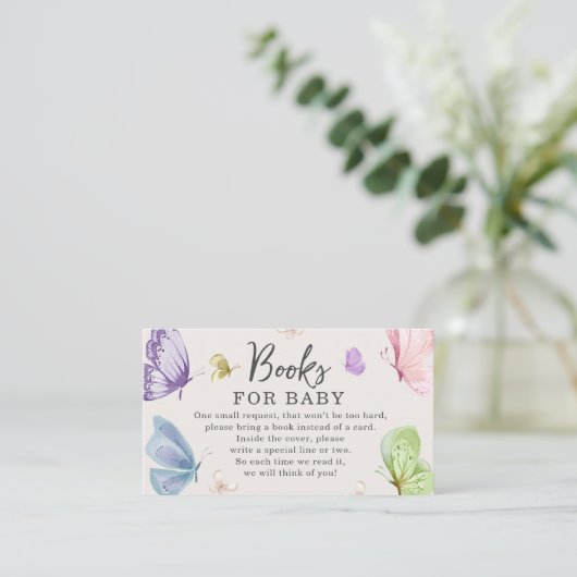 Boho Butterfly Baby shower Books for Baby Kaart (Staand voorkant)