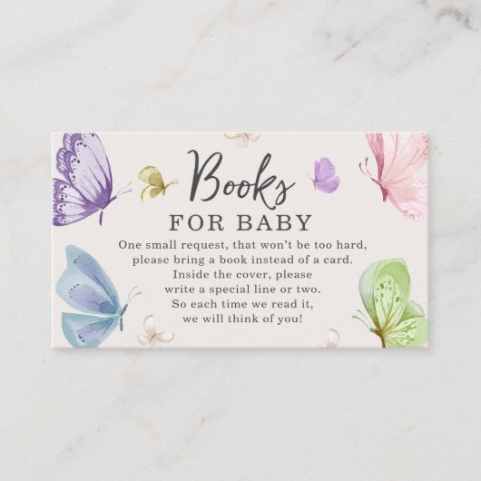 Boho Butterfly Baby shower Books for Baby Kaart (Voorkant)