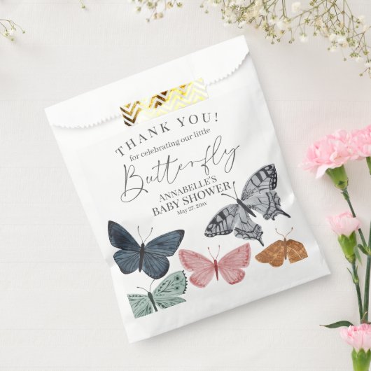 Boho Butterfly Baby shower Dessert Favor Bag Bedankzakje (Gezegeld)