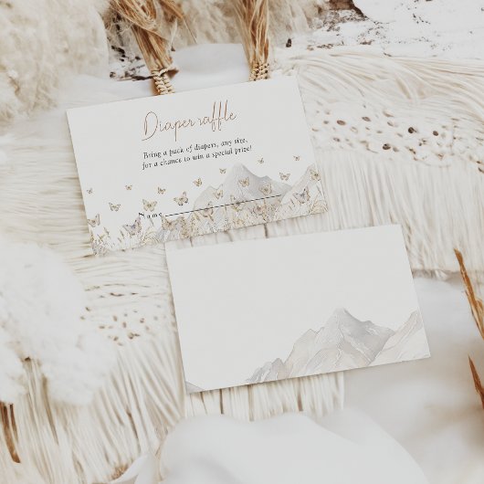 Boho Butterfly Baby shower Diaper Raffle Ticket Informatiekaartje
