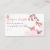 Boho Butterfly Baby shower Diaper Raffle Ticket Informatiekaartje (Voorkant)