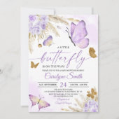 Boho Butterfly Baby shower Invitation Kaart (Voorkant)