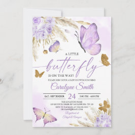Boho Butterfly Baby shower Invitation Kaart