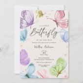 Boho Butterfly Baby shower Invitation Kaart (Voorkant)