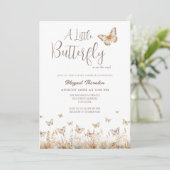 Boho Butterfly Baby shower Kaart (Staand voorkant)