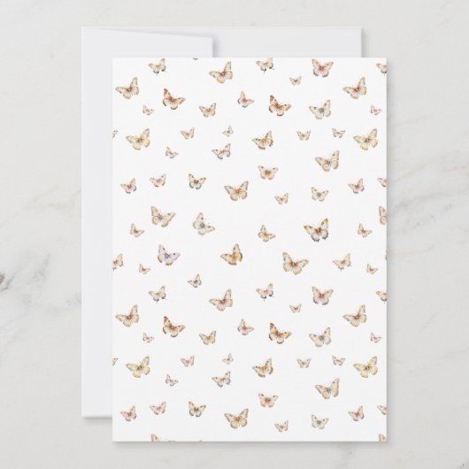 Boho Butterfly Baby shower Kaart (Achterkant)