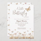Boho Butterfly Baby shower Kaart (Voorkant / Achterkant)