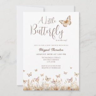 Boho Butterfly Baby shower Kaart
